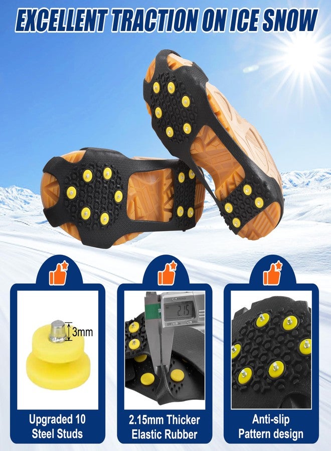 OROOTL Ice Snow Cleats for Shoes and Boots, Walk Traction Cleats for Men Women Kids Anti Slip 10 Steel Studs Crampons Winter Ice Cleats Slip-on Stretch Footwear - Image 3