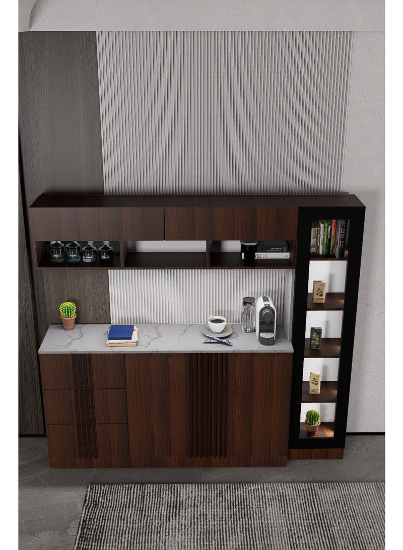 كوفي وورلد ركن القهوة بالاضاءة المخفية الداخلية الانيقة تكيسات الطولية - Image 4