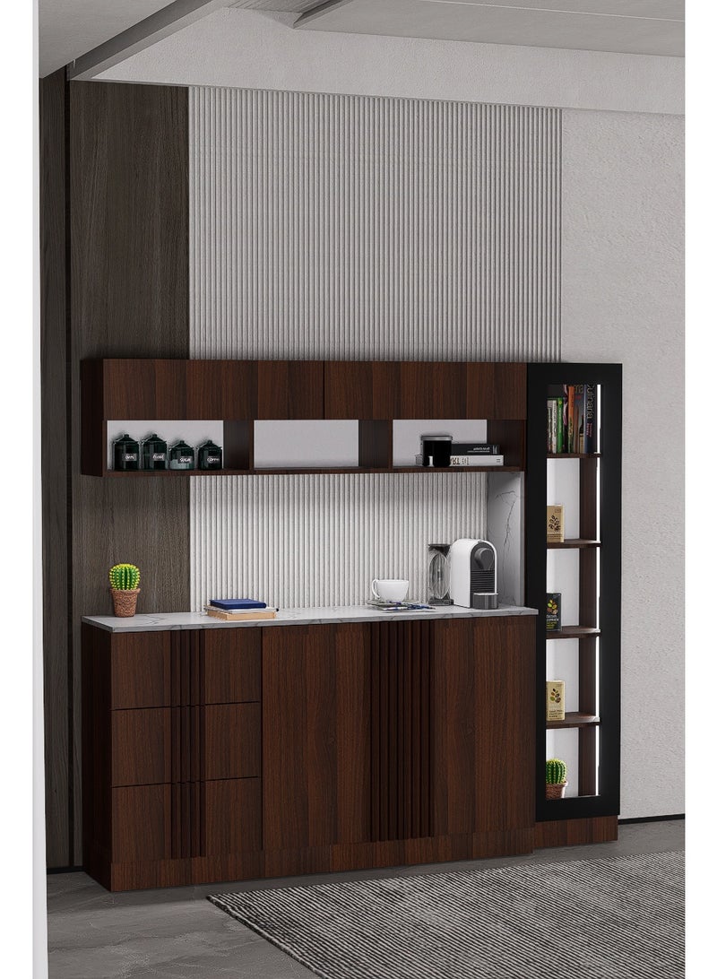 كوفي وورلد ركن القهوة بالاضاءة المخفية الداخلية الانيقة تكيسات الطولية - Image 2