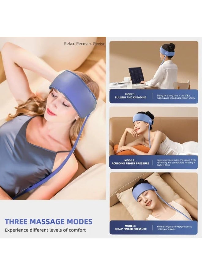 Heated Electric Head Massager for Scalp & Migraine Relief, Air Compression Head Massager with Adjustable Intensity, Stress & Tension Headache Relief, Multi-Mode Smart Head Massage Device - Image 4