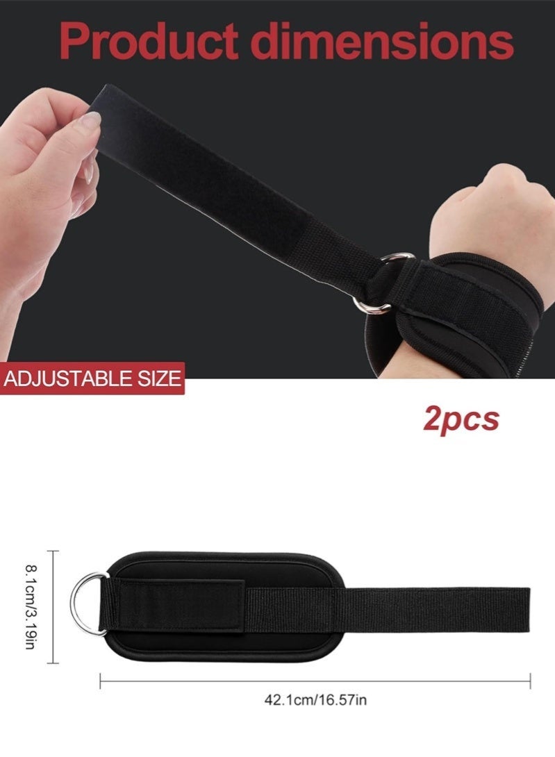 SahlTech 2PCS Adjustable Ankle Straps for Cable Machine, Ankle Bands for Workout, Sports Ankle Strap for Muscle Stretching, Leg Training and Weight Exercise, Gym Ankle Cable Attachments - Image 2