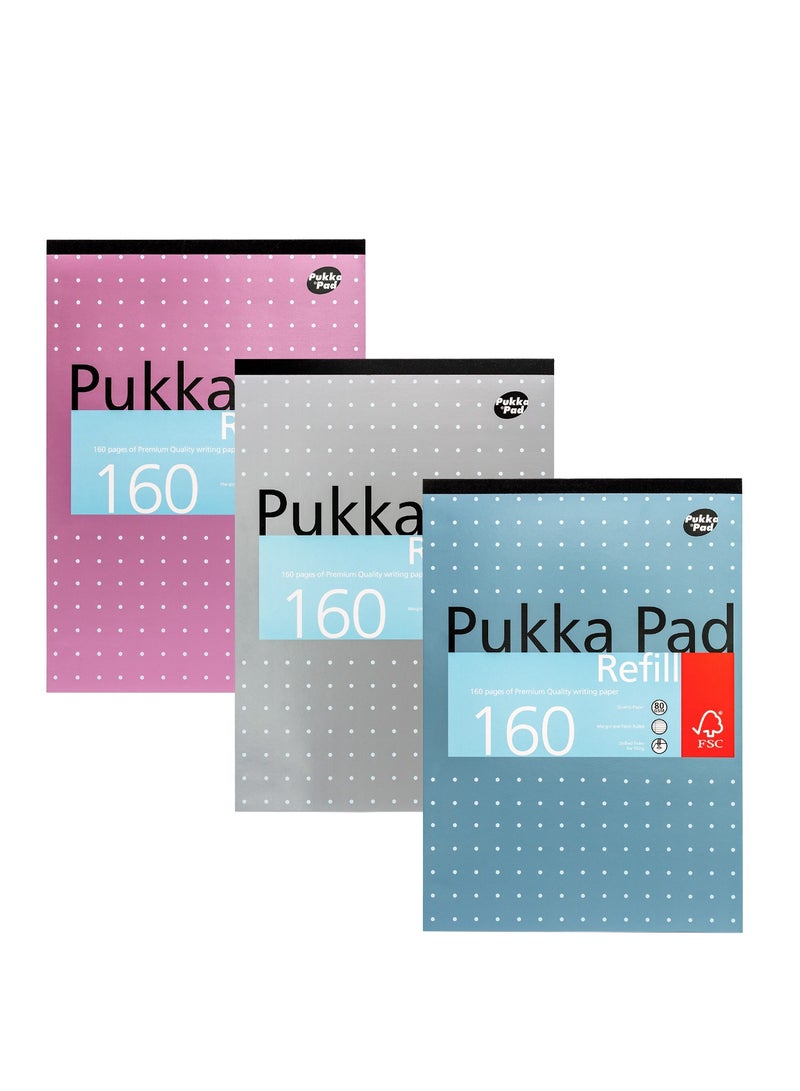 Pukka Pads A4 Metallic Refill Pad 160 Page PACK OF 3 - Image 1