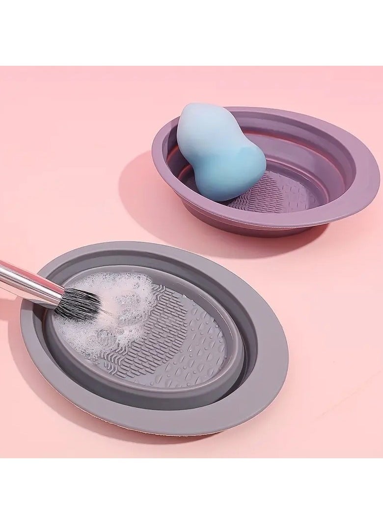ORiTi Portable Silicone Makeup Brush Cleaning Mat Easy to Clean and Concenient to Use - Grey  - Image 5