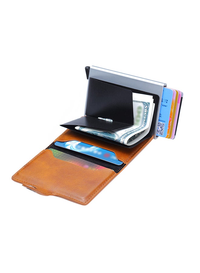 Halamodo Automatic PU Leather Credit Card Holder Red - Image 2