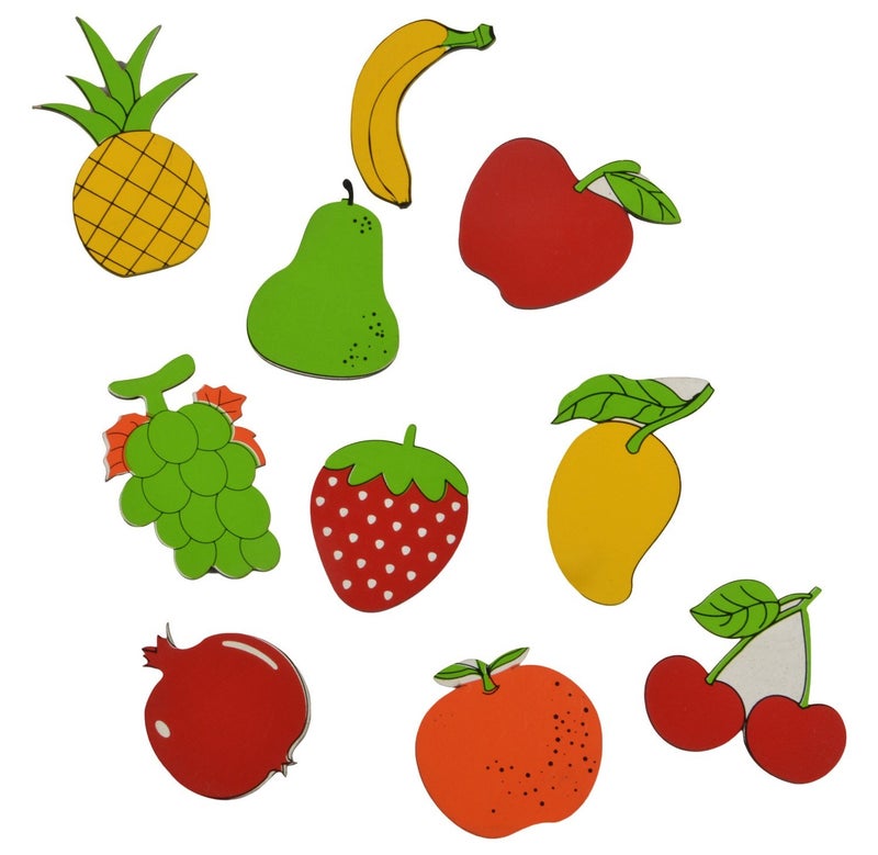 Skillofun S-47 Wooden Magnetic Cutouts, Brightly Colored Non-Toxic Fruits Keeps Children Engaged and Learning with Safe Play| Multi-Color Set of 10 - Image 5