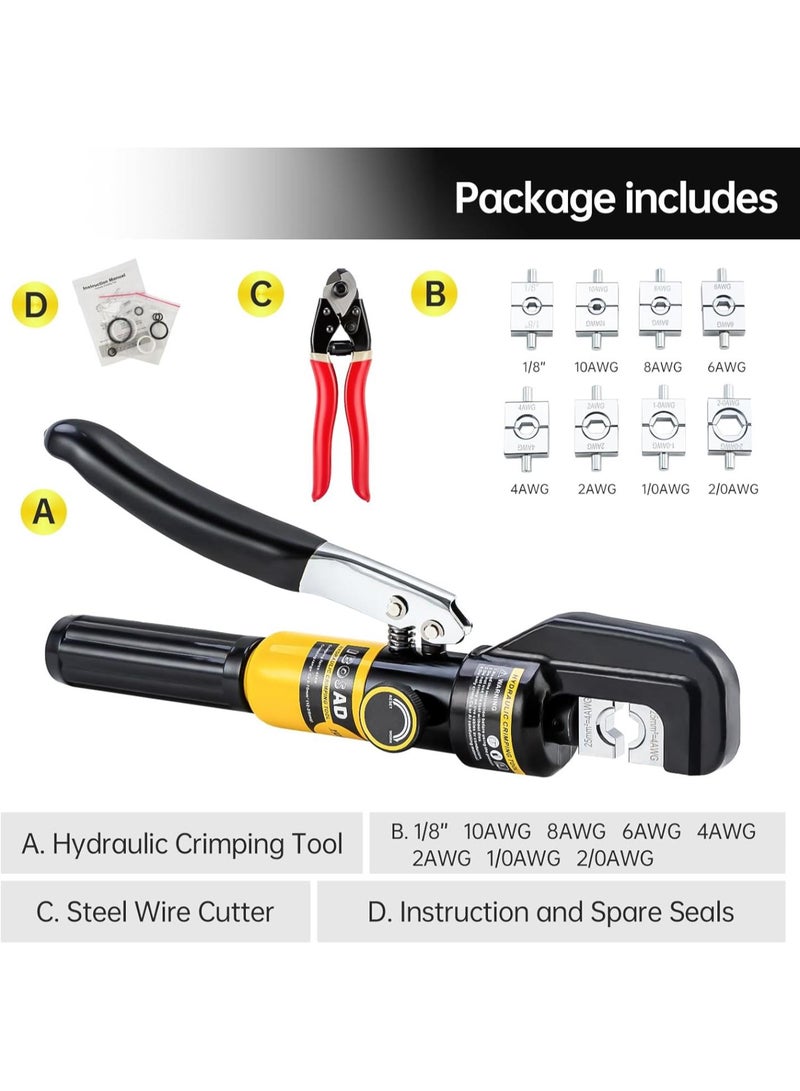 GGOOT Hydraulic Crimper Tool for 1/8" 3/16" Stainless Steel Cable Railing Kit Hardware System Fittings, with Stainless Steel Wire Cutter - Image 2
