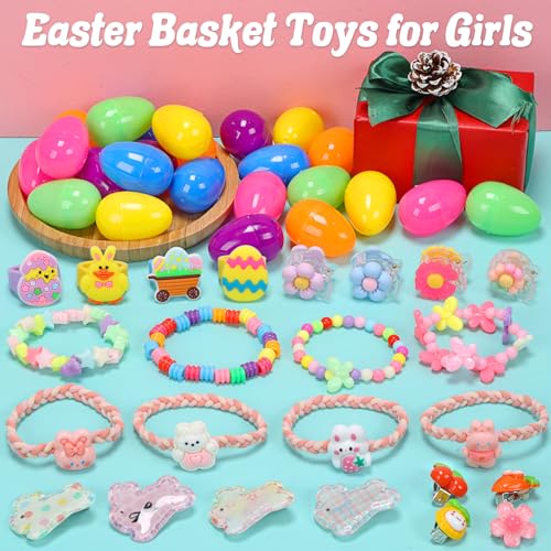 Skirfy Easter for Girls49 PCS Toddlers Kids Toys Age 35EarringsRingsHair ClipPlay Princess Toys for Dress UpEaster Egg Classroom Peizes Birthday Gift - Image 5