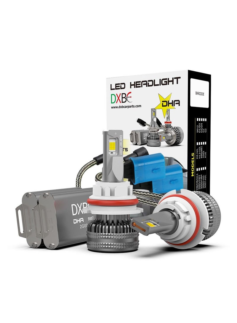 DXB-C 9007/HB5 100W 12.000LM SET 6500K LED Car Headlights 300% Brightness New 6500K Cool White Bulb High Beam and Low Beam - 2 Pcs - Image 1