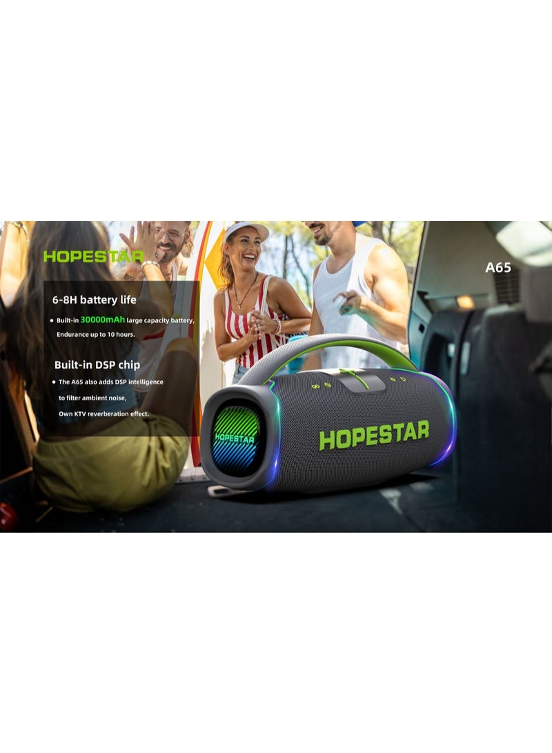 HOPESTAR A65 300W Portable Outdoor Waterproof Blue Tooth Speaker Handheld Audio Big Bass Stereo Speaker with Wireless Microphone - Image 2