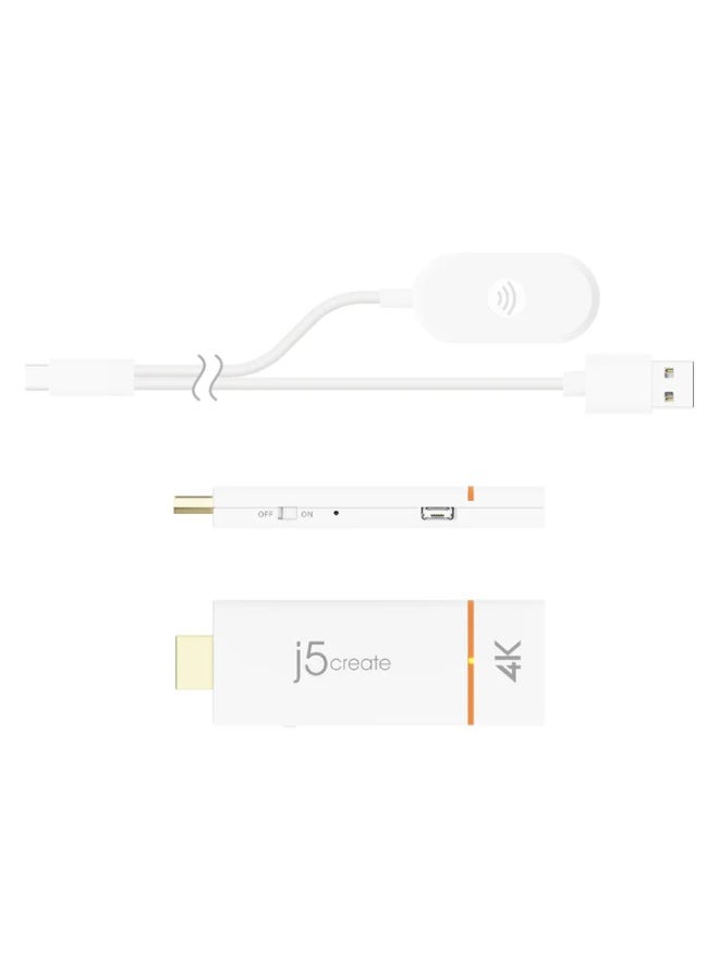 j5create JVAW76 ScreenCast 4K Wireless Adapter Screen Cast from Mobile Phone Tablet or Laptop Support for AirPlay Miracast Mirror Extend for Windows macOS Wireless Screen Display JVAW76 - Image 1