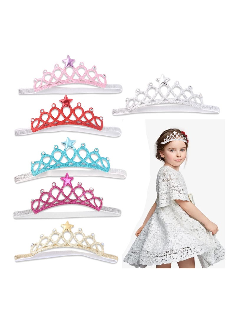 SOLARAE 6Pcs Birthday Rhinestone Crown Headbands Set for Girls, Princess Tiara Hair Accessories for Birthday Parties, Prom, Photography, and Daily Use. Perfect for Celebrations and Special Occasions! - Image 1