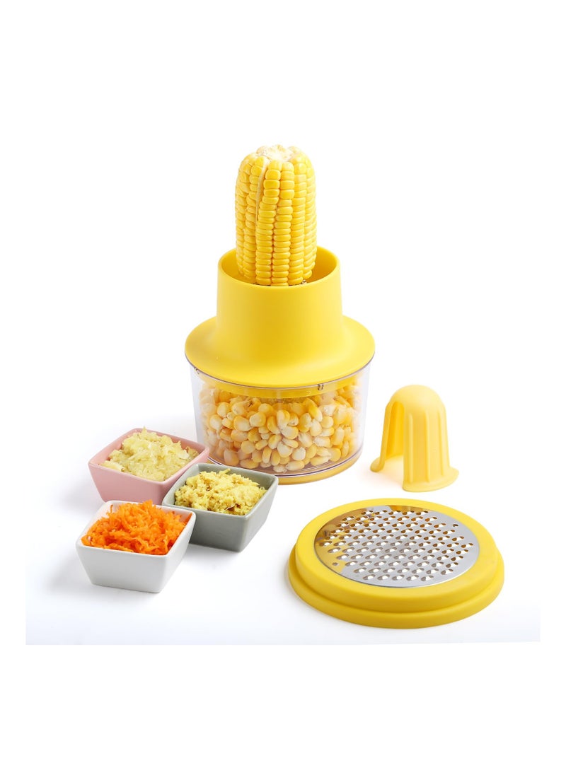 Generic Corn Peeler and Stripper Tool, Corn Cob Stripping Tool Efficient Corn Cutter and Remover Manual Corn Kernel Peeler with Built-In Cup Grate Kitchen Corn Stripper Tool Manual Corn Cob Husker  - Image 1