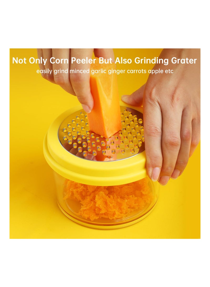 Generic Corn Peeler and Stripper Tool, Corn Cob Stripping Tool Efficient Corn Cutter and Remover Manual Corn Kernel Peeler with Built-In Cup Grate Kitchen Corn Stripper Tool Manual Corn Cob Husker  - Image 2
