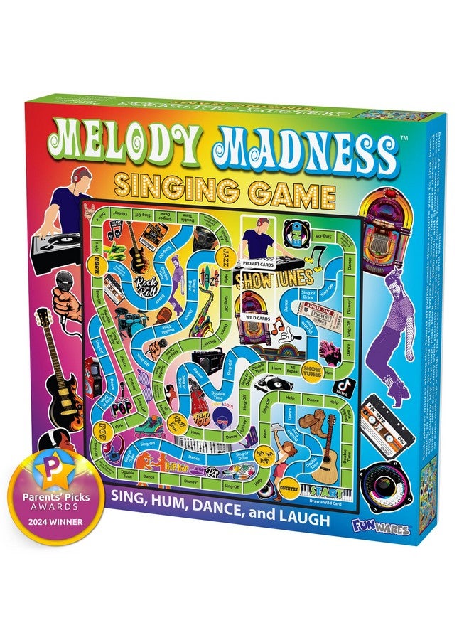 Melody Madness Singing Game-Sing, Shout, Hum, Dance. Bad Singing Voice Ok. Poor Memory Ok. Anyone Can Play. Music, Trivia, Minute To Win It, Teen, Family, Party Board Game For Kids, Adults. Ages 8-99