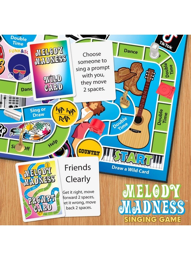 Melody Madness Singing Game-Sing, Shout, Hum, Dance. Bad Singing Voice Ok. Poor Memory Ok. Anyone Can Play. Music, Trivia, Minute To Win It, Teen, Family, Party Board Game For Kids, Adults. Ages 8-99
