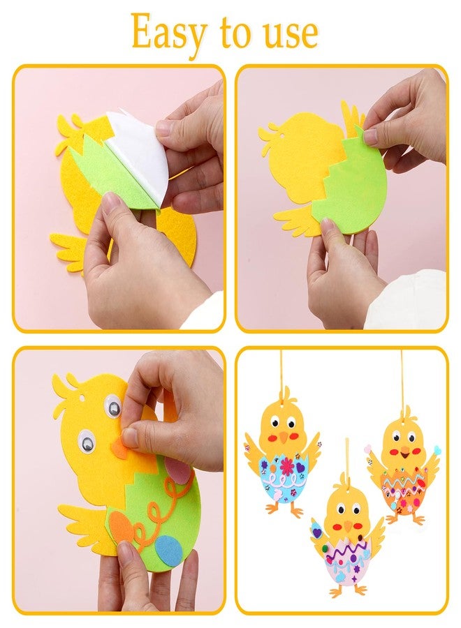 Ishua 12 Pcs Easter Chick Foam Stickers Set - Easter Foam Stickers DIY Ornament Crafts, Nice for Art Projects & Party Decorations - Image 3