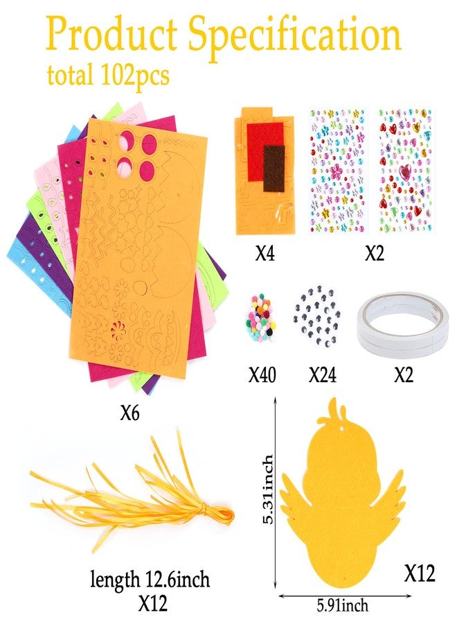 Ishua 12 Pcs Easter Chick Foam Stickers Set - Easter Foam Stickers DIY Ornament Crafts, Nice for Art Projects & Party Decorations - Image 2