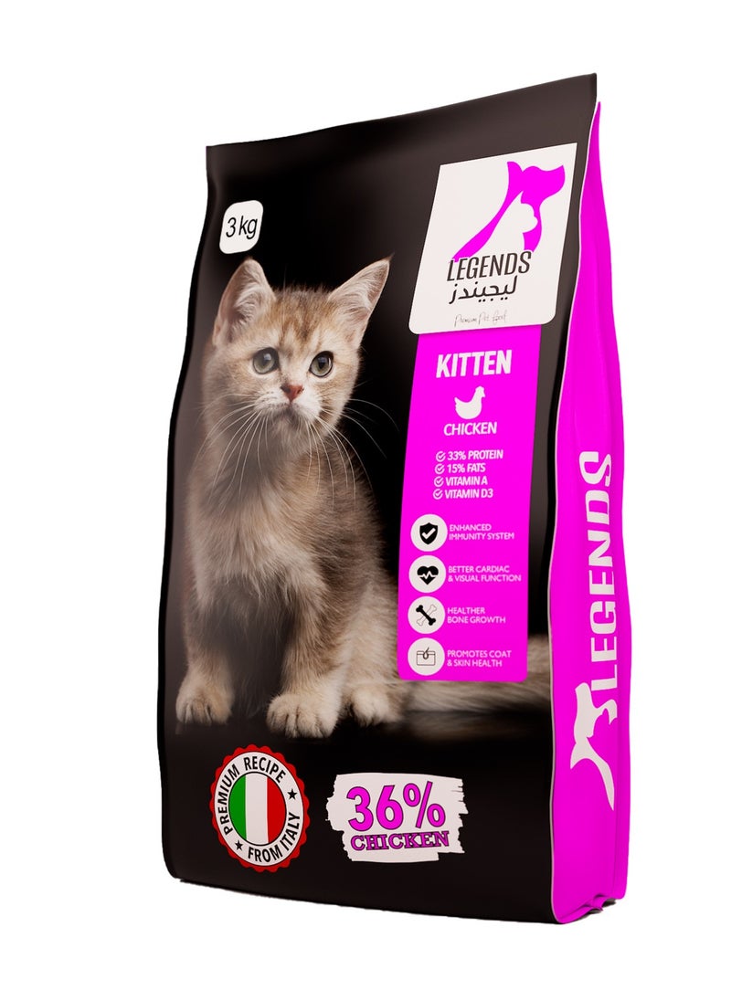 Legends - Legends Dry Food for Kitten 3KG + 750gm free - Image 1