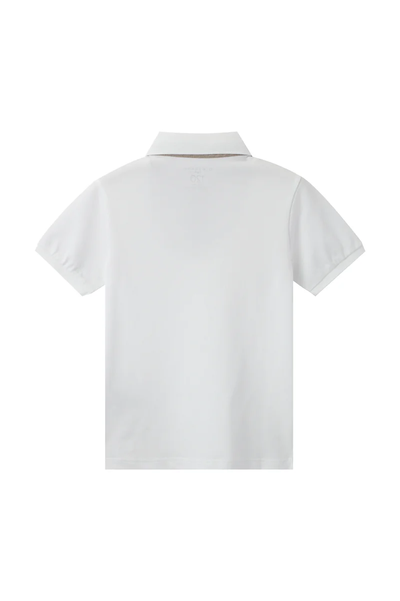 جيوردانو تيشيرت بولو أبيض بأسد للأولاد