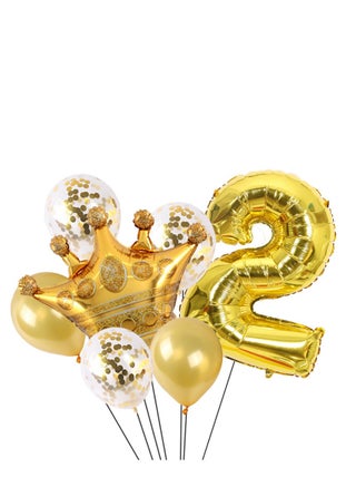 8-piece set for 2st birthday party anniversary decoration party supplies includes gold number 2 balloon, large gold crown foil balloon set, 12-inch sequin balloon, 12-inch gold balloon - pzsku/ZBC4F5284324F1749AF75Z/45/_/1728726063/05cf7eac-b369-4549-9df5-1e014ba71009