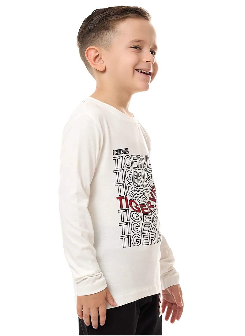 victor and jane Boys'  Off white Long Tee (2 - 8yrs)