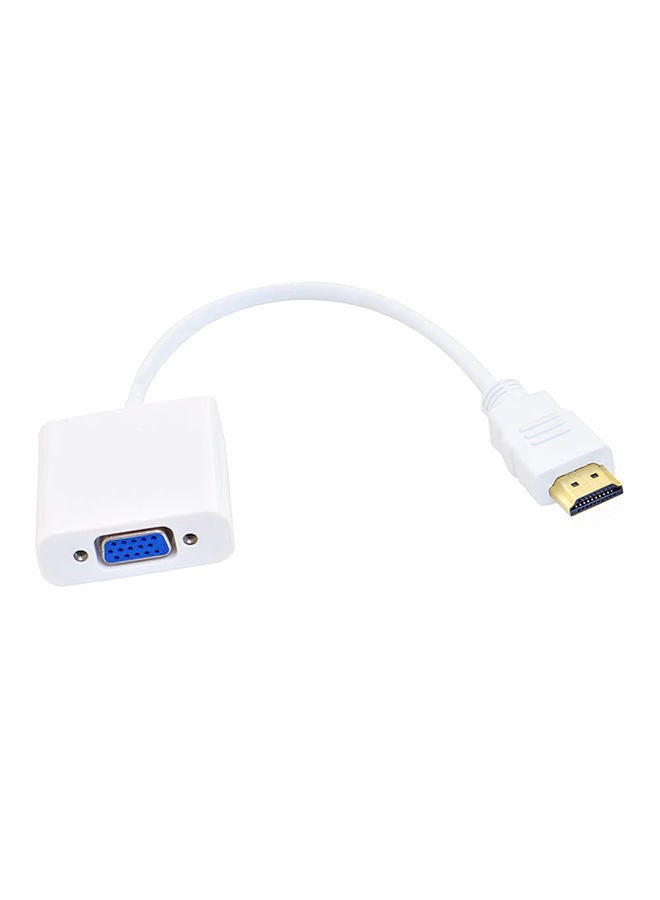 NIBEMINENT HDMI To VGA Video Converter Adapter Cable White 