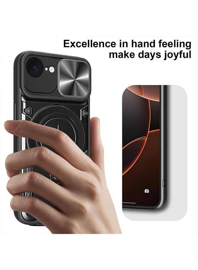 X-level for iPhone 16e Case, Slide Camera Lens Cover, Magnetic Ring Holder Kickstand Protective Phone Case for iPhone 16e - Image 2