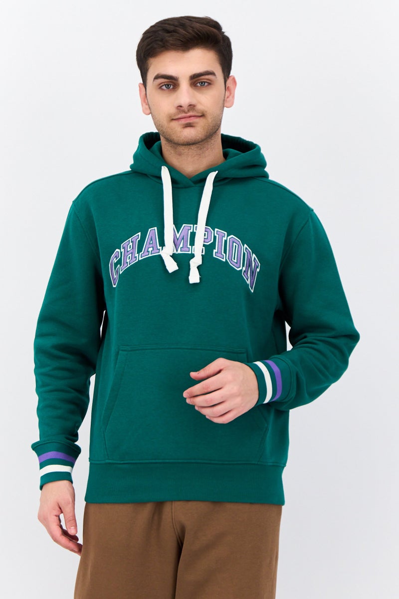 Champion Men Sportswear Fit Long Sleeves Running Sweatshirt, Green  - Image 1