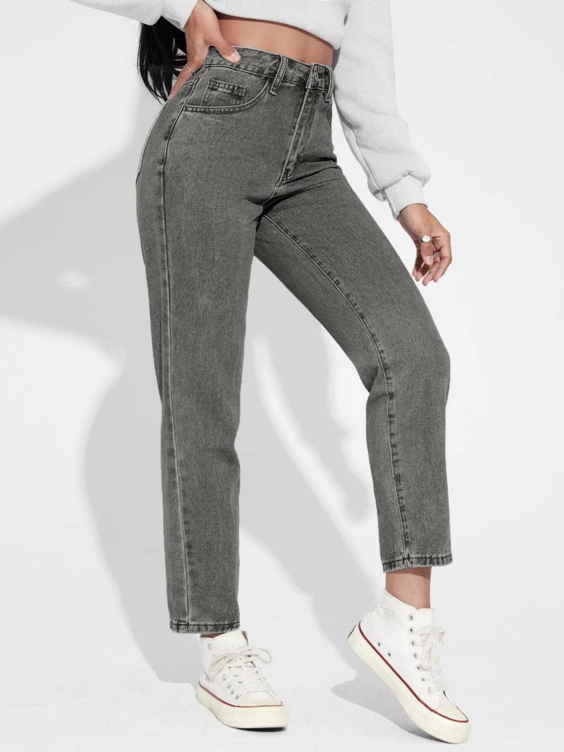 KOTTY Women's High Rise Cotton Lycra Blend Ankle Length Slim fit Jeans (Grey,30)_KOTTYLADIESJEANS1023L - Image 3
