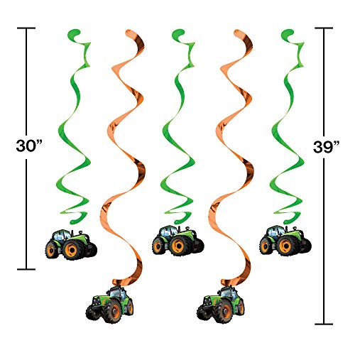Creative Converting 5 Count Tractor Time Hanging Decorations, Multicolor - Image 2
