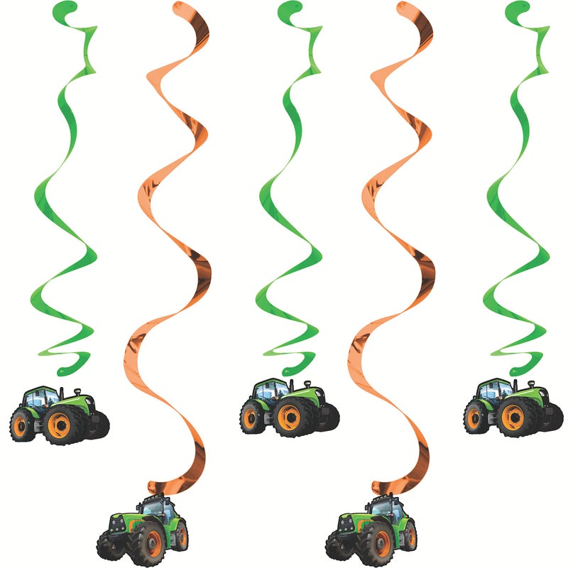 Creative Converting 5 Count Tractor Time Hanging Decorations, Multicolor - Image 5