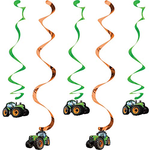 Creative Converting 5 Count Tractor Time Hanging Decorations, Multicolor - Image 3