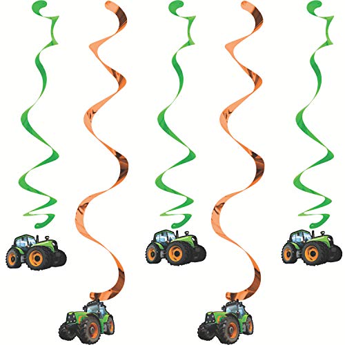 Creative Converting 5 Count Tractor Time Hanging Decorations, Multicolor - Image 1