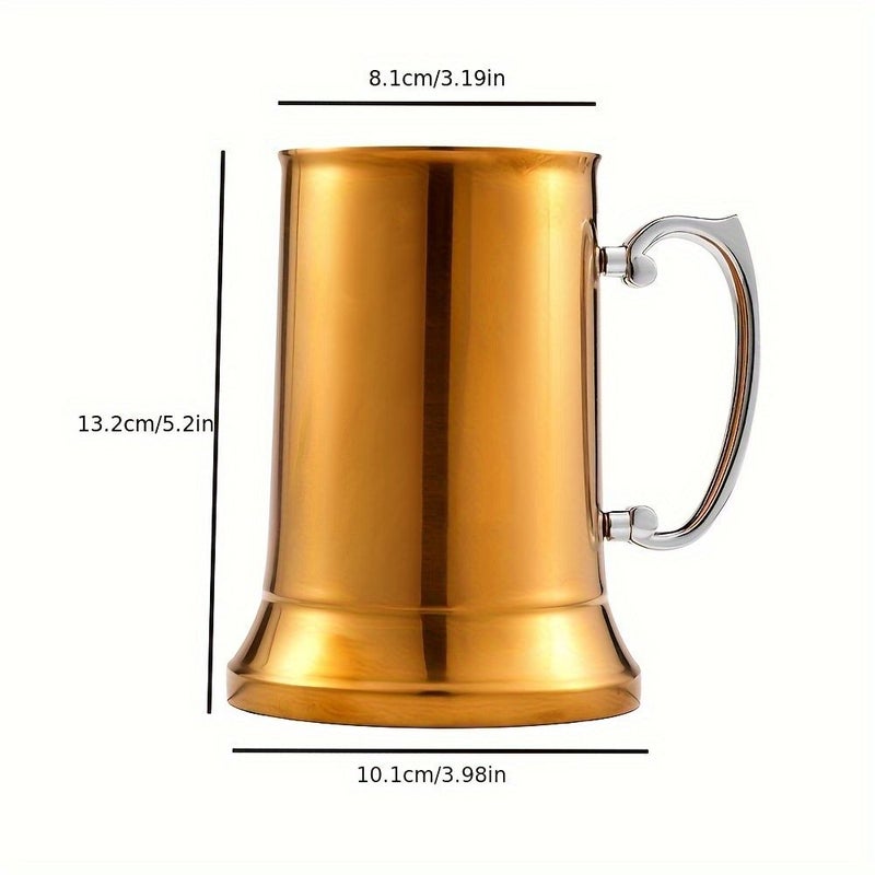 Blue Double Layer Stainless Steel Beer Mug 19.61oz Large Capacity Bar Glass - Image 5