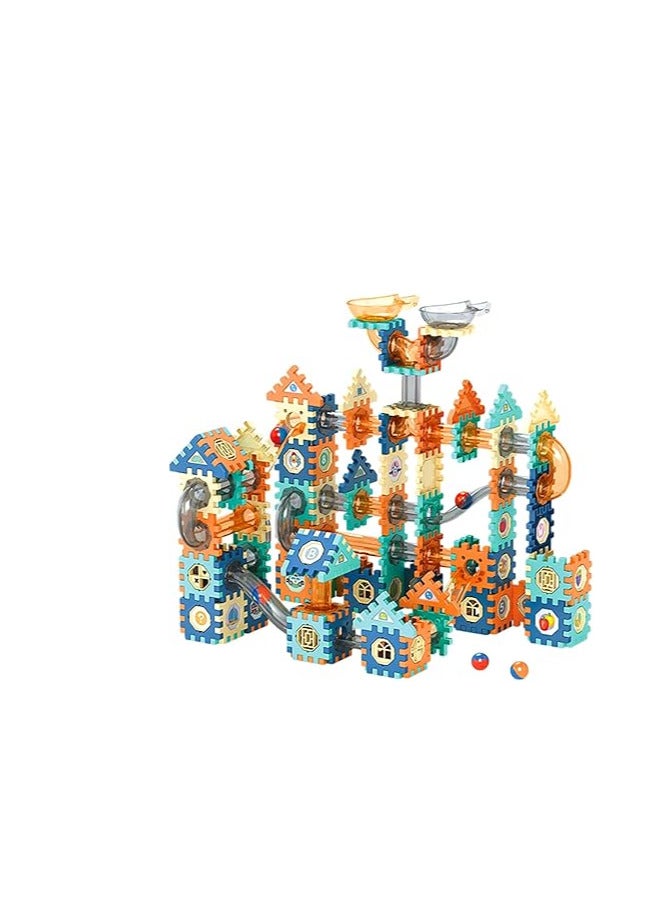 Gears Blocks and Ball Track Set - 128 Pieces - Image 1