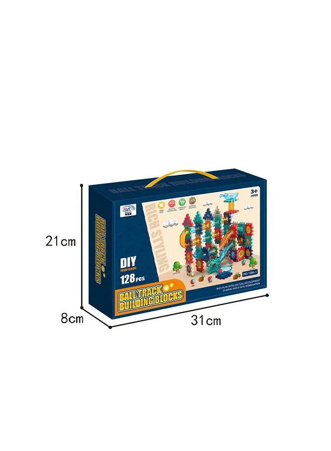 Gears Blocks and Ball Track Set - 128 Pieces - Image 2