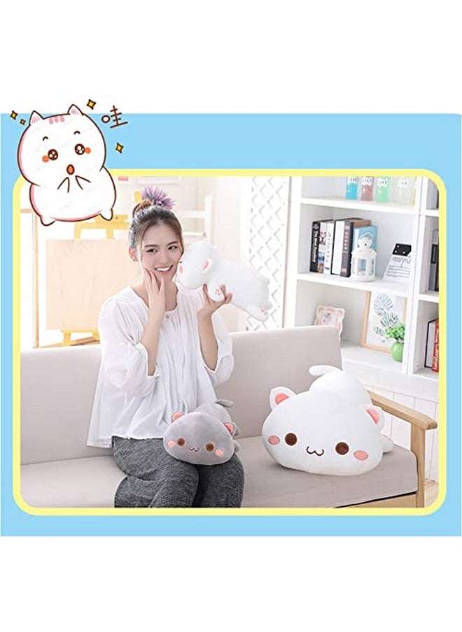 NatureMan Cute Kitten Plush Toy Stuffed Animal Pet Kitty Soft Anime Cat Plush Pillow，Plush Cat Doll Pillow Toys Children'S (White)  - Image 4