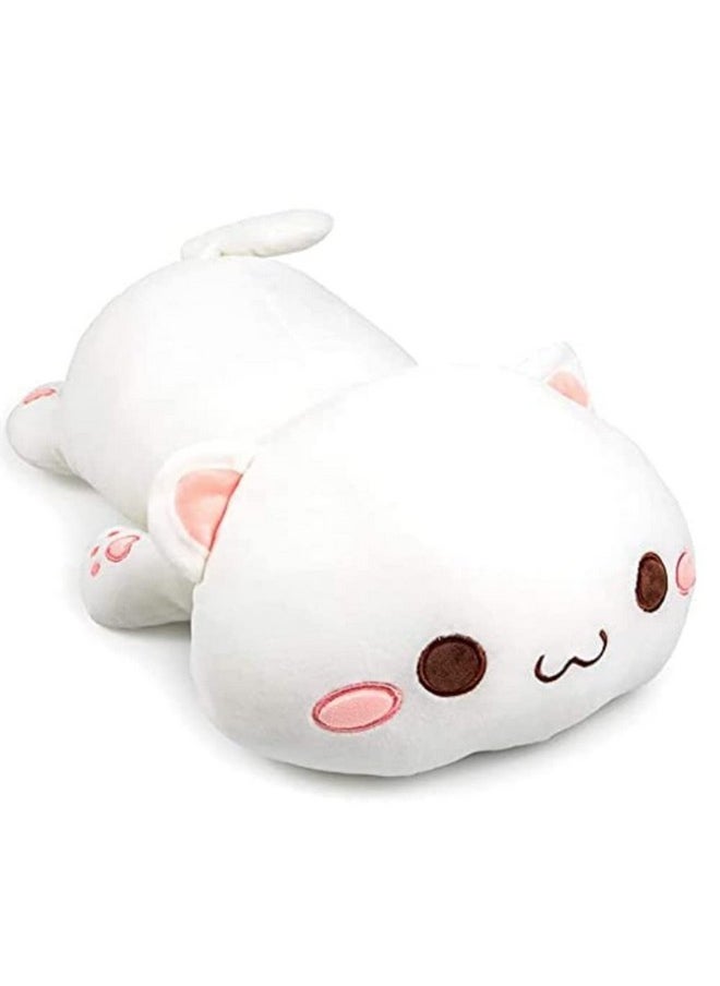 NatureMan Cute Kitten Plush Toy Stuffed Animal Pet Kitty Soft Anime Cat Plush Pillow，Plush Cat Doll Pillow Toys Children'S (White)  - Image 1