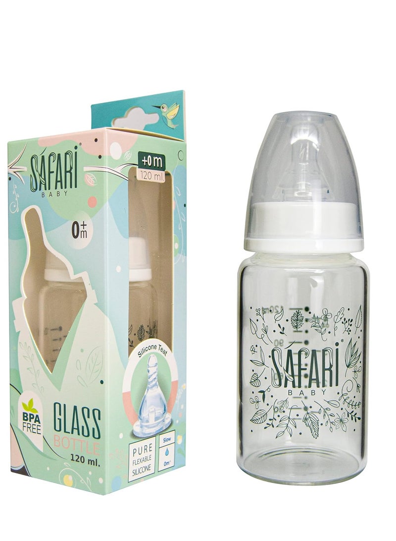 سفاري ببرونة رضاعة زجاج من سفاري 120 مل، قطعة واحدة لعمر شهر أو أقل - Image 1