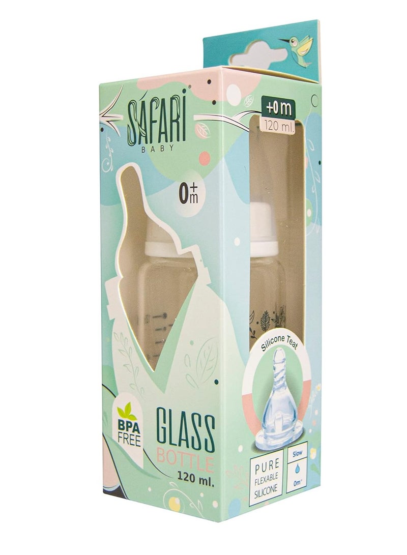سفاري ببرونة رضاعة زجاج من سفاري 120 مل، قطعة واحدة لعمر شهر أو أقل - Image 2