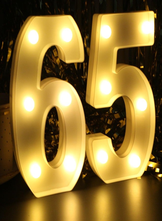 ارتفاع: 8.26 بوصة، أرقام مضيئة 65، لافتة طاولة، زينة عيد ميلاد سعيد 65 للنساء، ديكور حفلة عيد ميلاد 65 للرجال، هدايا ومستلزمات عيد ميلاد 65 لها وله - Image 2