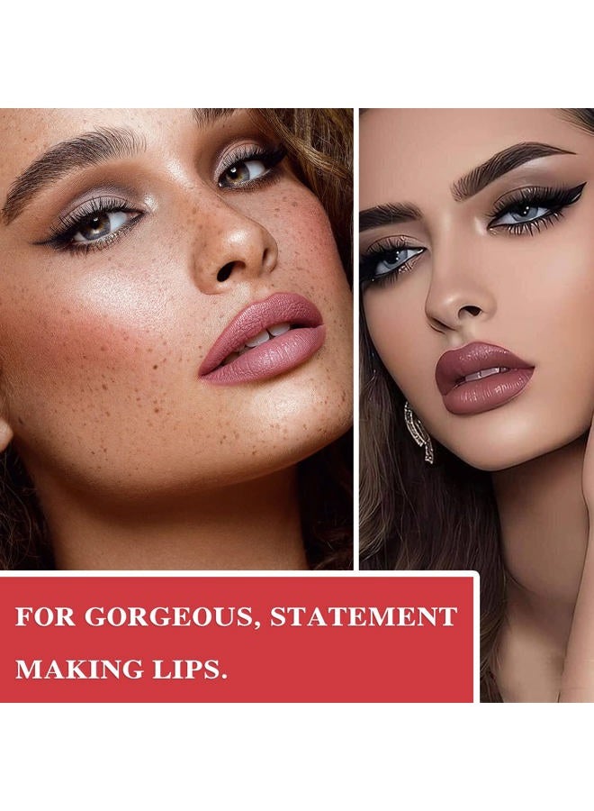 LZYLLS Matte Nude Lipstick,Nude Paper Tube Nude Matte Lipsticks for Women,Bold & Intense Colors,Non-Stick Cup Not Fade Silky Smooth Velvet Lip Gloss Set Nude Lip Stick Matte Lipstick Lip Makeup Gifts(Pink) - Image 5