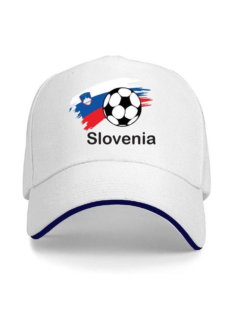 PRINTSHOP4ME Slovenia Unisex Adult Football Cap for Both Men and Women With Metal Adjustable Buckle Closure - Perfect for Football Fans, Match Days, Outdoor Activities, and Everyday Wear - Image 1