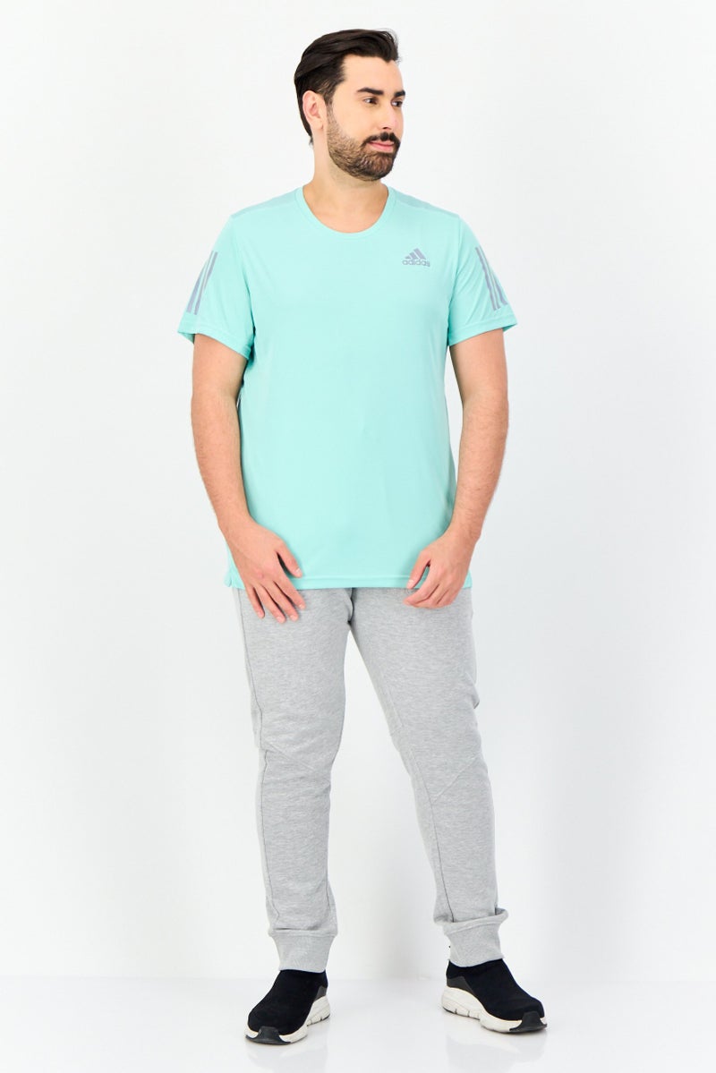 Adidas Men Sportswear Fit Short Sleeve Outdoor T-shirt, Aqua Blue - Image 4