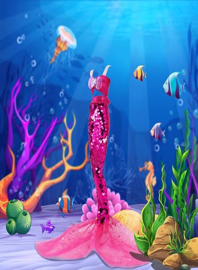 Unicorn Element 5 Pcs 11.5 Inch Girl Doll Mermaid Tail Clothes and Accessories (Dolls are Not Included) - Mermaid Tail Summer Dress, Swimsuit, Bikini - Image 2