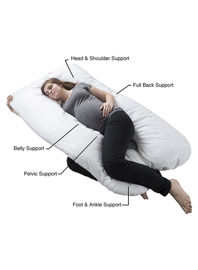 Sleep night Belly Contoured Body U-Shaped Extra Comfort Cuddler Pregnancy Pillow White - Image 3