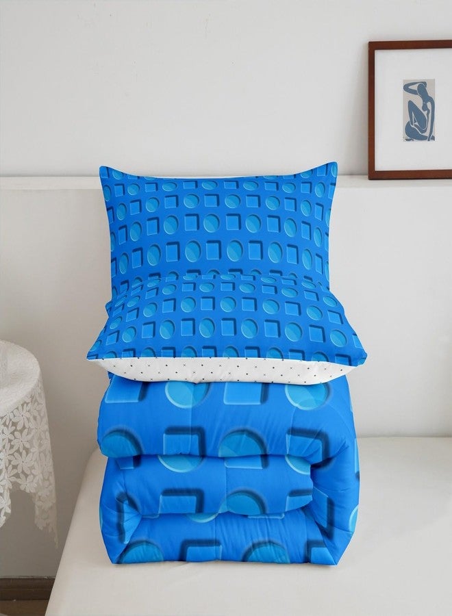 Feelyou Building Blocks Comforter Set Twin Size Toy Brick Comforter Set for Kids Teens Adults Blue Blocks Bedding Set Kids Gaming Duvet Set Room Decor 2Pcs with 1 Pillow Case - Image 4