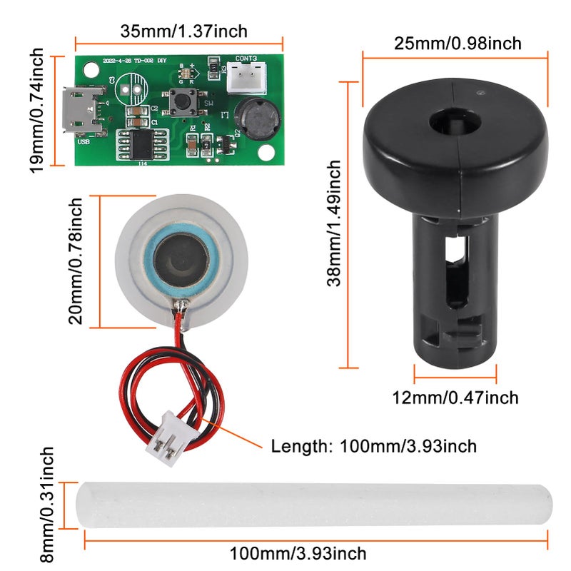 Generic DWEII 4Pcs USB Humidifier Module USB Spray Module Circuit Board Atomization Module 5V Atomization Plate Circuit Board Atomization Module Atomizer DIY Incubation Experimental Equipment  - Image 2