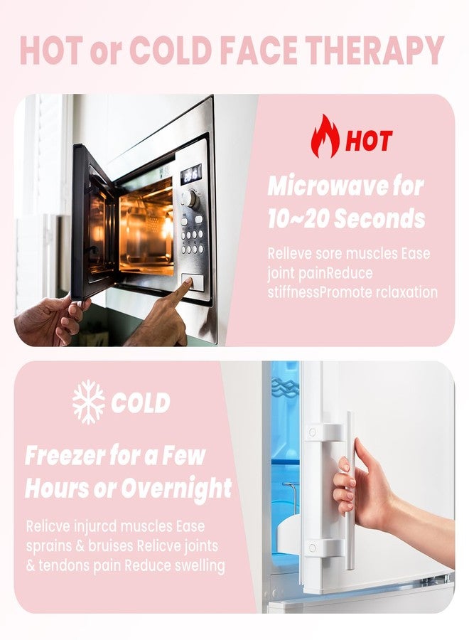 RelaxCoo Ice Face Eye Mask for Dark Circles and Puffiness Cold Warm Compress, Gel Cold Cooling Face Mask Package for Women and Men, Migraines, Headache, Stress and Relaxation, Pink - Image 5