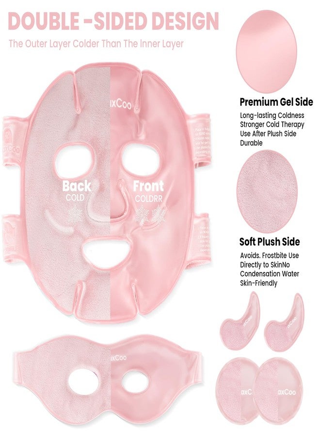 RelaxCoo Ice Face Eye Mask for Dark Circles and Puffiness Cold Warm Compress, Gel Cold Cooling Face Mask Package for Women and Men, Migraines, Headache, Stress and Relaxation, Pink - Image 2